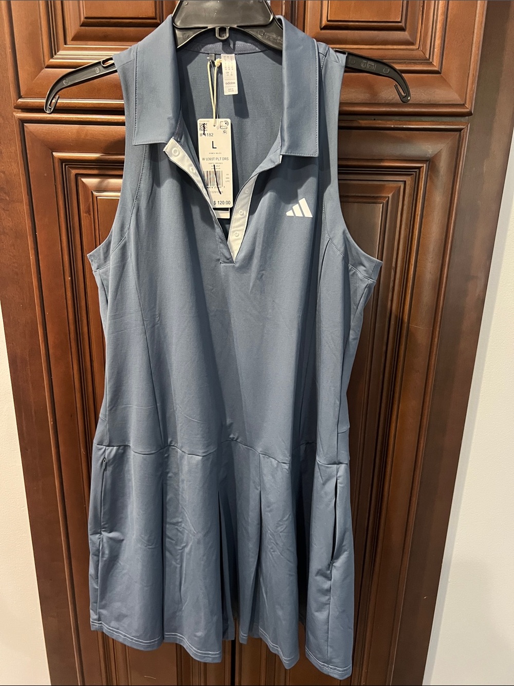 adidas women’s' Sleeveless Polo Dress in Slate Blue
